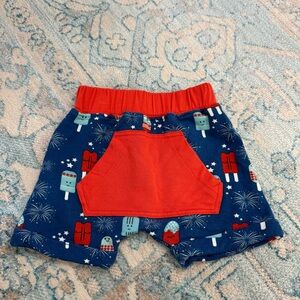 Emerson and Friends Bamboo Shorts Size 0-3 Months Fourth Of July Red White Blue